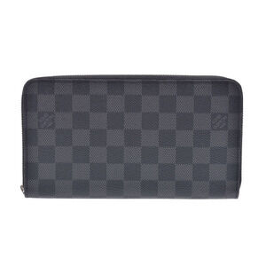 Louis Vuitton Graphite Black Zippy Organizer Leather Long Wallet